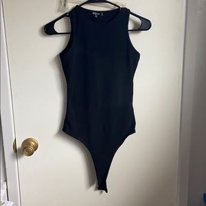 Black racerback bodysuit